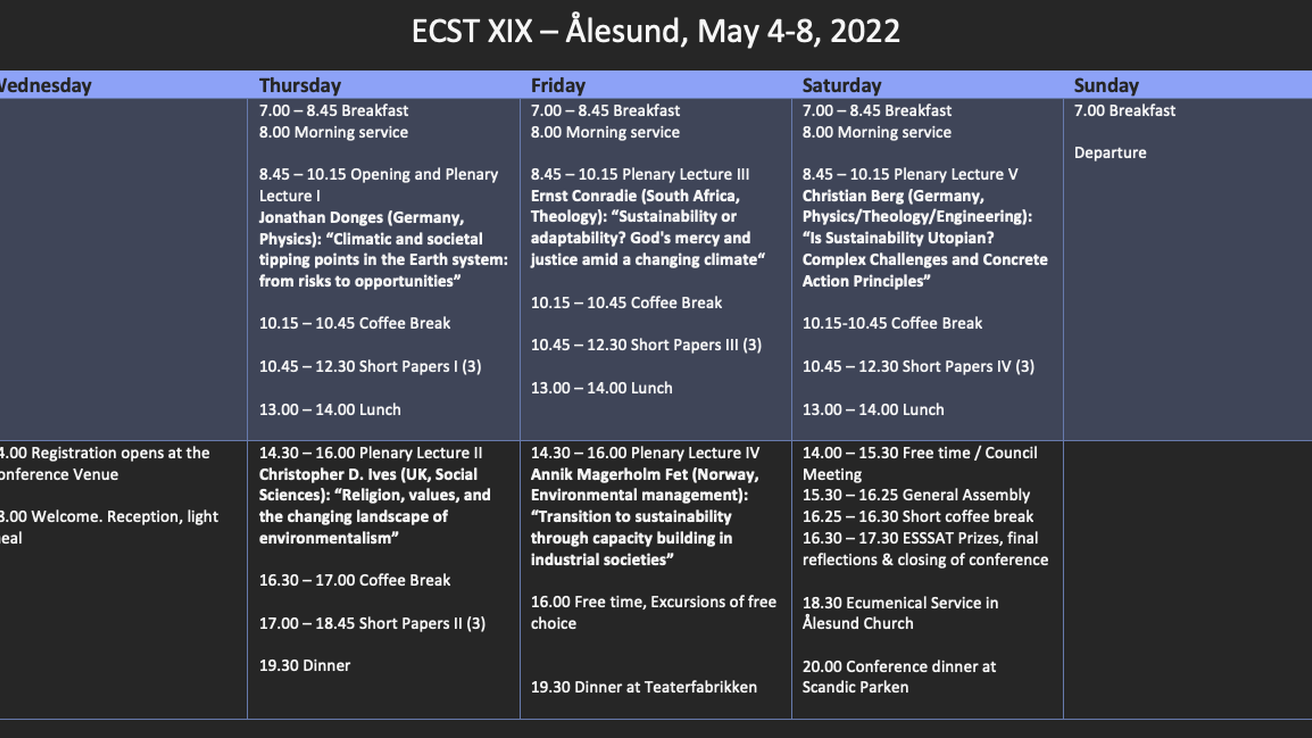 Preliminary programme